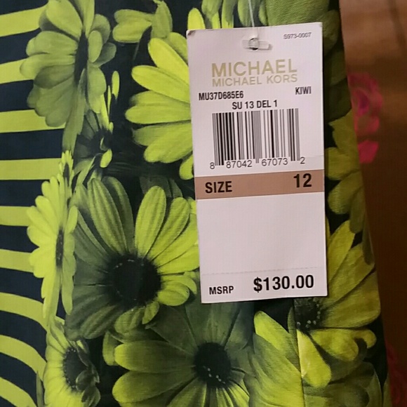 NEW Michael Kors Kiwi Floral Striped Skirt 12 - Picture 5 of 9